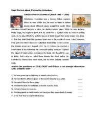 English Worksheet: CHRISTOPHER COLUMBUS 