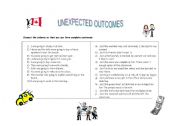 English Worksheet: UNEXPECTED OUTCOMES