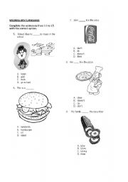 English worksheet: THIRD PART OF ENGLISH TEST FOR 5TH GRADE