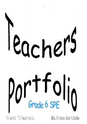 Teachers portfolio SPE