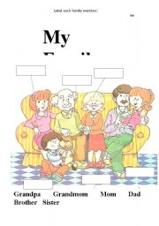 English Worksheet: family