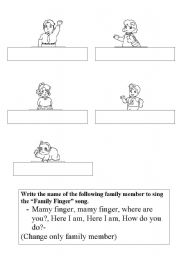 English Worksheet: finger family