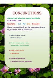 English worksheet: Conjunctions