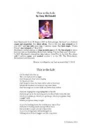 English Worksheet: SONG: This is the Life by Amy McDonald