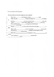 English worksheet: simple past and past progressive