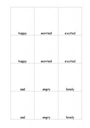 English Worksheet: feelings pairs