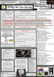 English Worksheet: IF TODAY WERE YOUR LAST DAY - NICKELBACK - PART 02 - FULLY EDITABLE AND FULLY CORRECTABLE