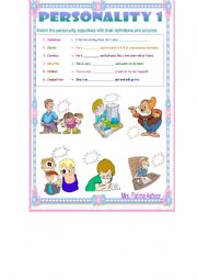 English Worksheet: personality 1