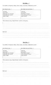 English worksheet: Simple Present + Adverbs of Frequency