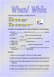 English Worksheet: When/ While   (2PAGES)