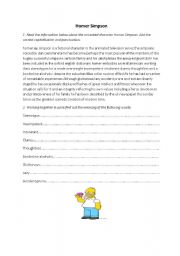 English Worksheet: Homer Simpson