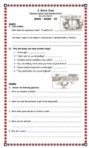 English worksheet: Sideways Stories from Wayside School - Sammy - Deedee - DJ