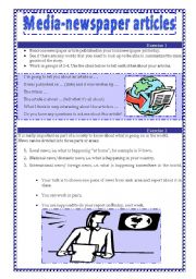 English Worksheet: Working with newspaper articles