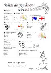 English Worksheet: What do you know about Australia
