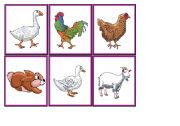 English Worksheet: farm animals memory