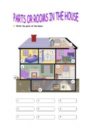 English Worksheet: part or rooms in the house