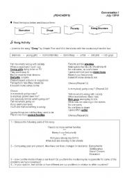 English Worksheet: Conversation class based on the song 