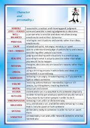 English Worksheet: Character and personality part 2