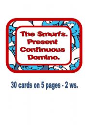 English Worksheet: What am I doing? -  Present Continuous Domino