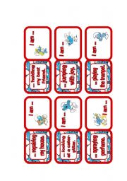 English Worksheet: What am I doing? -  Present Continuous Domino / Dominoes 