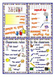 English Worksheet: Welcome back to school Minibook