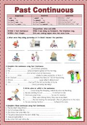 English Worksheet: Past Continuous