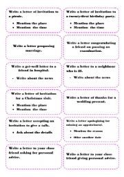 English Worksheet: Cards for writing letters (formal / informal)