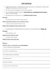 English Worksheet: Cleft sentence