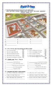 English Worksheet: Places in Town