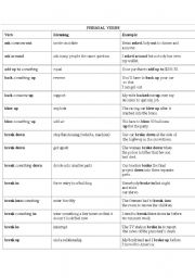 English Worksheet: Phrasal verbs