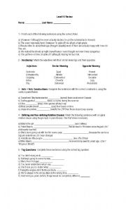English worksheet: Review for passive voice and others