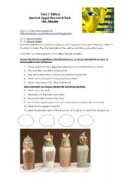 English Worksheet: Ancient Egypt Afterlife