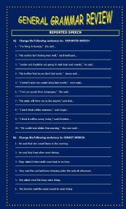 English Worksheet: GRAMMAR REVIEW