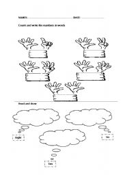 English Worksheet: Learning the numbers 