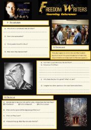 English Worksheet: Freedom Writers 5/7 learning tolerance