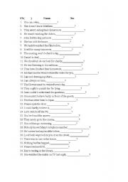 English Worksheet: question tag