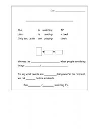 English Worksheet: Einfhrung present progressive