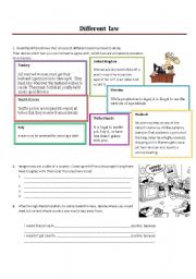 1. Different Law - worksheet for speaking on cultural differences + LESSON PLAN - extended!