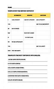 English worksheet: simple present