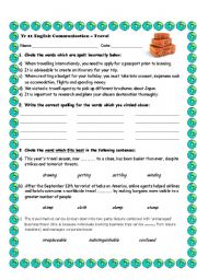English Worksheet: Travel English Worksheet