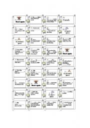 English Worksheet: Present Simple, Present Continuous, Past Simple, Present Perfect game