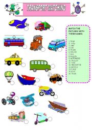 English Worksheet: TRANSPORT Matching