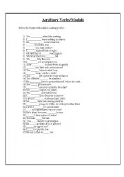 English Worksheet: Auxiliary Verbs