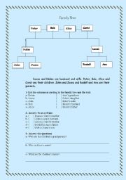 English Worksheet: Family Tree