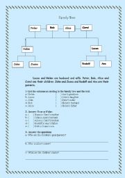 English Worksheet: Family Tree