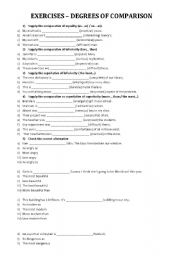 English Worksheet: Exercises - Degrees of comparison (Two Pages)