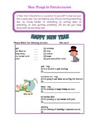 English Worksheet: New Years Resolutions