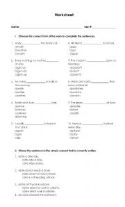 English Worksheet: Simple Present