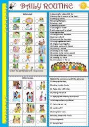 English Worksheet: DAILY ROUTINE