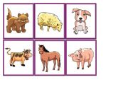 English Worksheet: farm animals memory